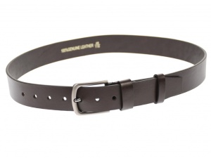 Curea barbati eleganta, din piele naturala, maro 3.5 cm - DR1218M - Img 3