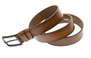 Curea barbati eleganta, din piele naturala, maro 3.5 cm - DR1535M - Img 5