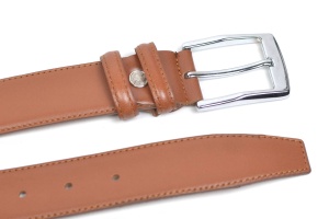 Curea barbati eleganta din piele naturala maro 3.5cm - DR240MD - Img 3