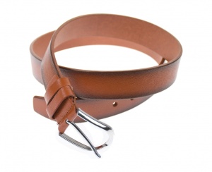 Curea barbati eleganta, din piele naturala, maro coniac 3.5 cm - DR1526CON - Img 3
