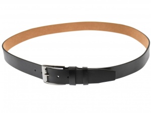 Curea barbati eleganta, din piele naturala, neagra 3.5 cm - DR1200N - Img 3