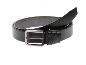 Curea barbati eleganta, din piele naturala, neagra 3.5 cm - DR1215N