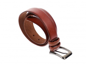 Curea barbati eleganta, din piele naturala rosie 3.5 cm - DR1320R - Img 2