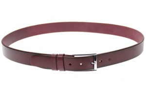 Curea barbati eleganta, din piele naturala, visinie 3.5 cm - DR1527VIS - Img 2