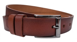 Curea barbati, eleganta, pentru costum, din piele naturala, Maro, 3cm - CK83M - Img 5