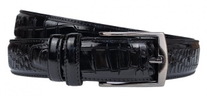 Curea barbati, eleganta, pentru costum, din piele naturala, Negru, 3.4cm - CK64N