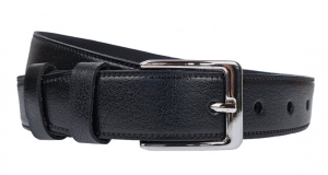 Curea barbati, eleganta, pentru costum, din piele naturala, Negru, 3cm - CK75N