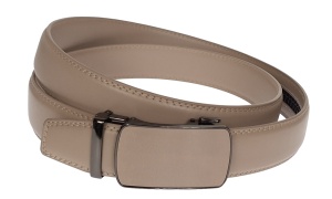 Curea barbati eleganta pentru costum piele naturala, Bej, 3.5cm TK12BEJ - Img 2