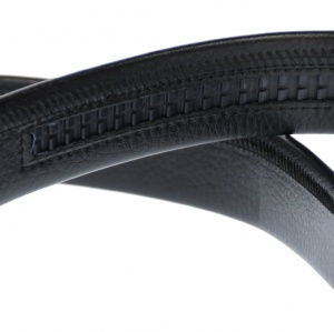 Curea din piele pentru barbati, catarama metalica fara ac, latime 3.5 cm, lungime reglabila, negru - LS200NSBR - Img 3