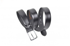 Curea eleganta barbati din piele naturala, cu bombaj - Negru CSR35N - Img 3