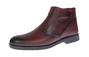 Ghete barbatesti bordeaux din piele naturala cu fermoar Rusay Office GKR61VIS - Img 8
