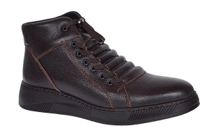 Ghete barbati casual din piele naturala, cu elastic, imblanite Maro GS414M - Img 4