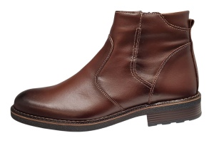 Ghete barbati casual din piele naturala cu fermoar imblanite GKR115M - Img 5