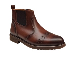 Ghete barbati casual din piele naturala cu fermoar (imblanite) Maro GKR28M
