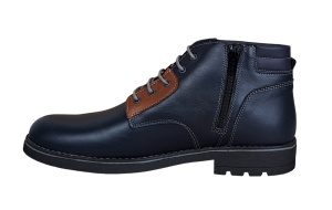 Ghete barbati casual, din piele naturala, cu siret, imblanite, bleumarin, GKR Imperium - GKR65BL - Img 4