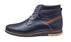 Ghete barbati casual, din piele naturala, cu siret, imblanite, GKR Rome - GKR64BL - Img 4