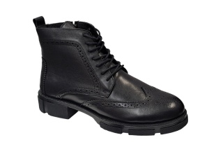 Ghete barbati, casual, din piele naturala, fermoar, imblanite, VIK215N Marimea 43