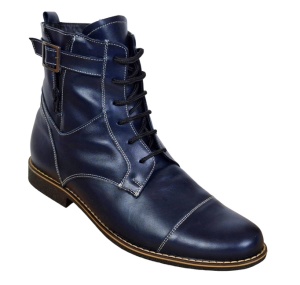 Ghete barbati casual din piele naturala imblanite Bleumarin - GBOND2BL - Img 7