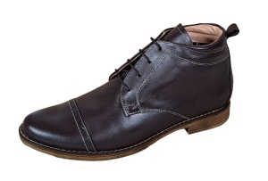 Ghete barbati casual, din piele naturala, imblanite, maro, BOND1MBOX - Img 6