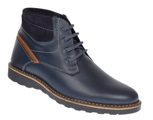 Ghete barbati casual din piele naturala imblanite model iarna Bleu GSCORSABLU