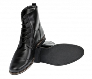Ghete barbati casual din piele naturala, imblanite, model iarna, negru - GBOND2NC - Img 4