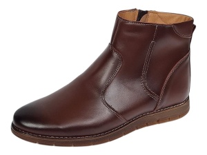 Ghete barbati casual din piele naturala maro cu fermoar imblanite GF1204YANIS - Img 7