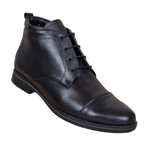 Ghete barbati din piele naturala casual, imblanite, Bond NEGRU - BOND1NBOX - Img 1