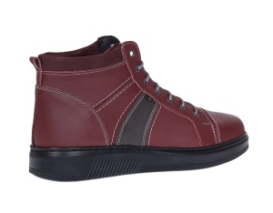 Ghete barbati din piele naturala imblanite Bordo, GKR40VIS - Img 8