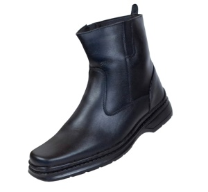 Ghete barbati, din piele naturala, model casual, inchidere cu fermoar, imblanite, calapod lat - 4013N - Img 9