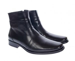 Ghete barbati elegante din piele naturala negre cu fermoar G04NOU - Img 3