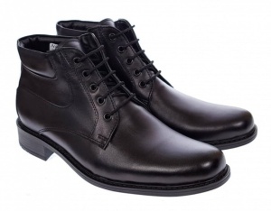 Ghete barbati imblanite din piele naturala elegante de culoare neagra GB33N