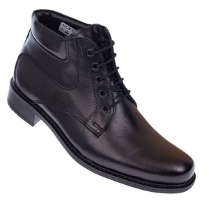 Ghete barbati imblanite din piele naturala elegante de culoare neagra GB33N - Img 3
