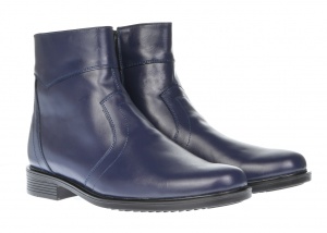 Ghete barbati office, elegante din piele naturala, cu fermoar, Bleumarin - GB99BLM