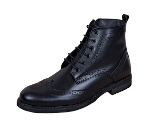 Ghete barbati Oxford din piele naturala imblanite GKR29 Negru - Img 8