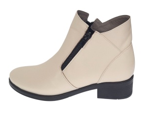 Ghete dama casual din piele naturala Bej Box NA316BB - Img 4