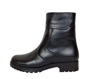 Ghete dama casual din piele naturala, cu fermoar, imblanite, Negru, GXXLN - Img 3