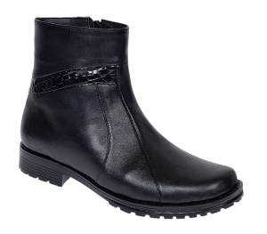 Ghete dama casual din piele naturala cu fermoar negre imblanite B5N