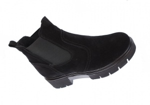 Ghete dama casual din piele naturala intoarsa culoare neagra Katy - Img 3
