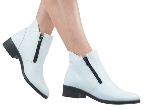 Ghete dama casual din piele naturala Nataly Alb T316BZALB
