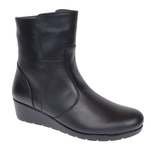 Ghete dama din piele naturala cu fermoar imblanite Orto Negre MVS77ORTO - Img 4