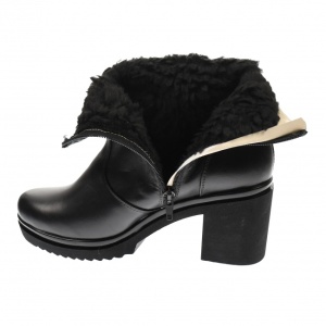Ghete dama din piele naturala, cu fermoar, negre cu mozaic, IMBLANITE - 47X - Img 3