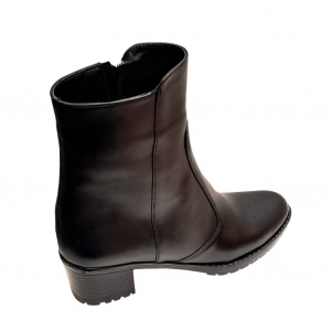 Ghete dama, din piele naturala, cu fermoar, negre, imblanite - GD964N2 - Img 7
