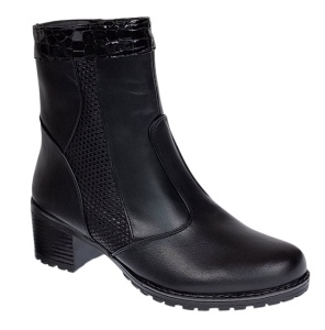 Ghete dama din piele naturala de culoare neagra imblanite Aisha MVS31XN - Img 4