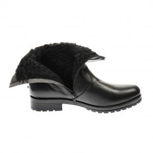 Ghete dama din piele naturala imblanite de culoare neagra MVS73N - Img 2
