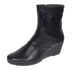 Ghete dama din piele naturala imblanite Orto Negre MVS34ORT - Img 4