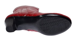 Ghete dama elegante din piele naturala cu fermoar, ghete rosii lacuite MVS65RED - Img 3