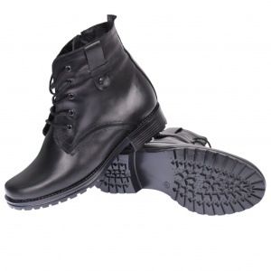Ghete dama negre, imblanite, casual, elegante din piele naturala - BOC75N - Img 4