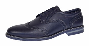 Marimea 41 Pantofi barbati casual din piele naturala bleumarin 411BLMBOX - Img 5