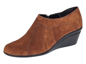 Oferta 37 Botine dama din piele naturala intoarsa Maro Brun cu platforme de 5 cm - Mira Velur - Img 4