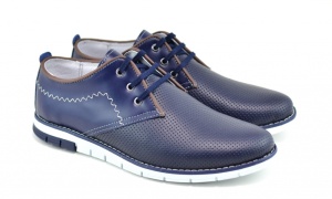 Oferta 40, 42 Pantofi barbati sport din piele naturala bleumarin Yanis Blue Confort